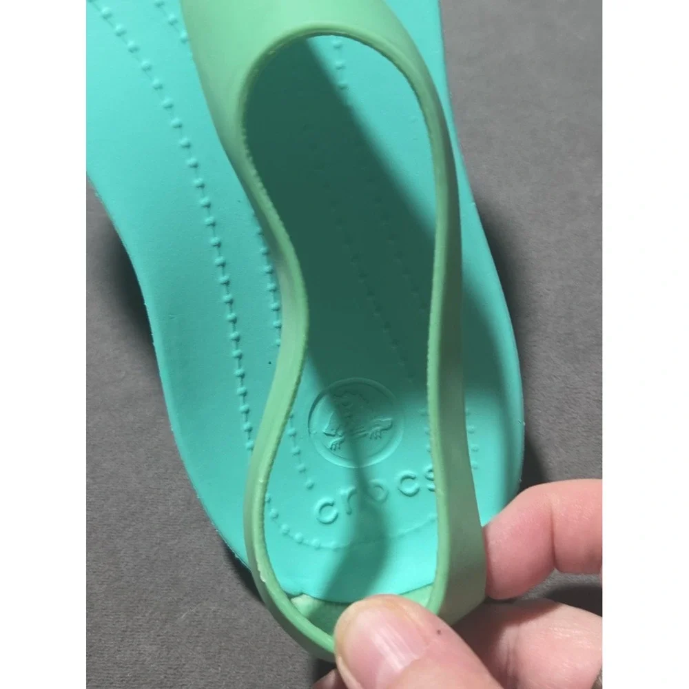 Crocs Serena Sexi Flip Women's 8 Aqua Marine T-Strap Slingback Thong Sandals
